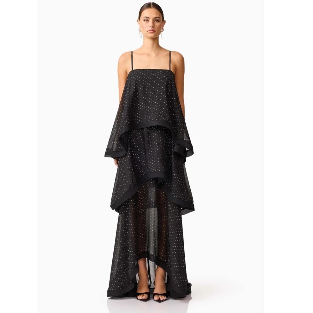 NEW ELLIATT Moss Tiered Embellished Gown Size  XS
